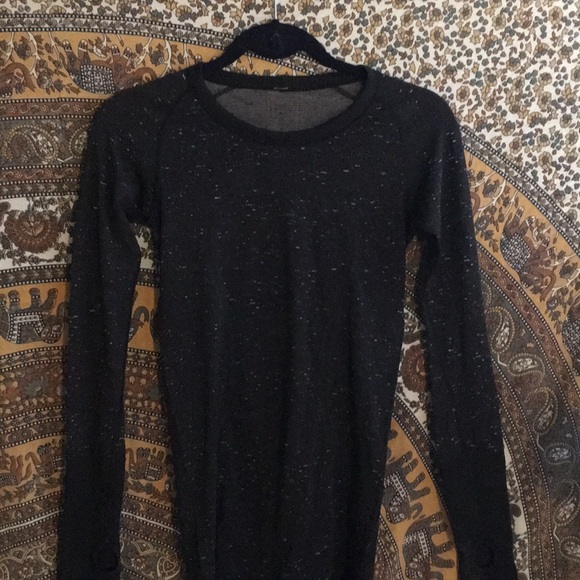 lululemon athletica Tops - Lululemon Swiftly Tech Long Sleeve Crew Black/Wh